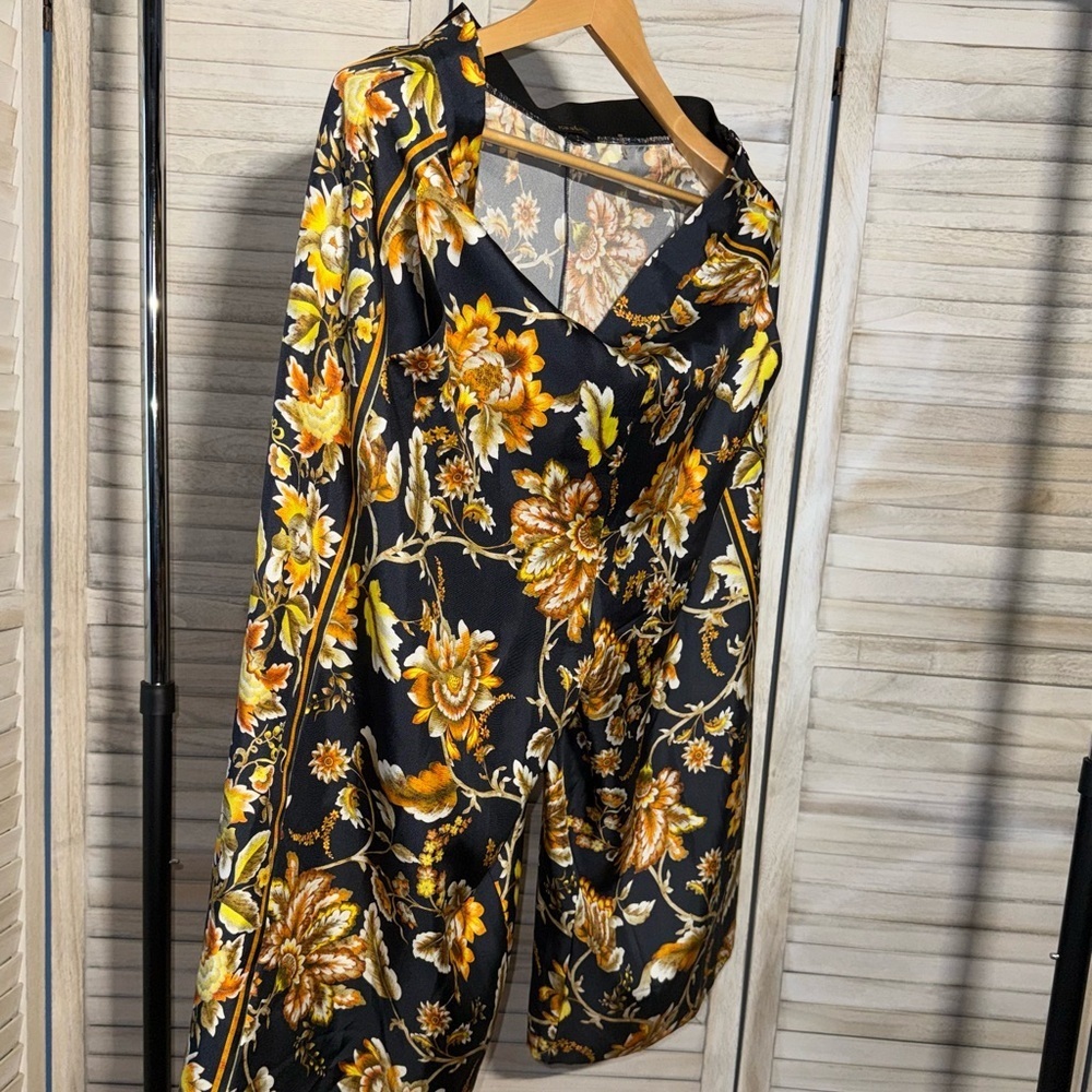 XL NWOT | Kobi Halperin | Floral Women's 100% Silk | Blouse & Cropped Pants - Picture 9 of 10